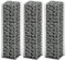 JUNZAI Gabionen-Set 3-TLG Gabionen Zaun, Steinkorb Garten, Gabionenkörbe, Gabionen Gitter, Dekorative Zã¤UNE, Verzinkter Draht 25×25×100 cm