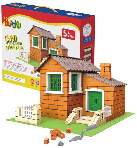 Buroku - Jeu de Construction de Maison en Briques | 304 Pièces en Plastique ABS Sûr pour Les Enfants | Améliore Les Compétences Précoces et Le Développement de l'Intelligence | Matériau Recyclable