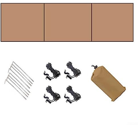 DAZZLEEX Brise-vent pour camping, randonnée, terrasse, pare-soleil, pour jardin, pique-nique, barbecue, feu de camp (kaki, type C)