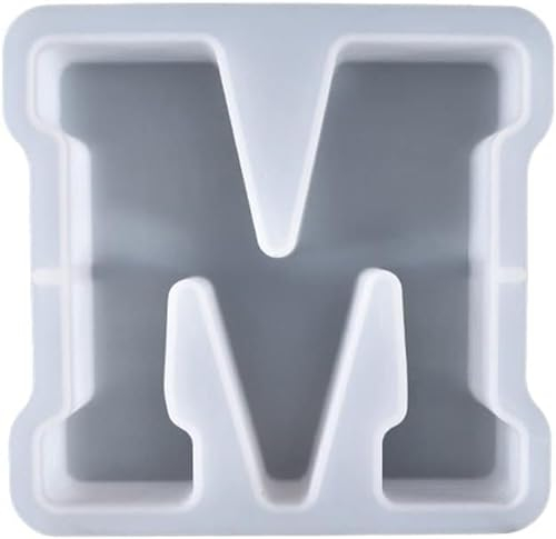 STETHI Moldes de Silicona con Alfabeto, Moldes de Letras de Silicona de Alfabeto Grande, Molde de Silicona 3D para decoración de Bricolaje, Reutilizable Moldes de Resina de Silicona (M)