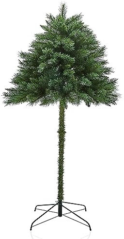 rightclick 6ft Green Artificial Christmas Tree PVC Branch Tips Metal Stand Half Parasol Tree for Holiday Christmas Party Home and Office Decoration Easy Assembly