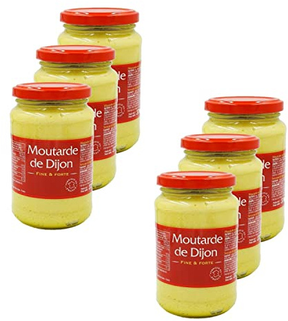 Lot 6x Moutarde forte de Dijon - Pot 370g