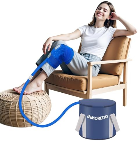 Inmoredo Système de thérapie par le froid pour récupération chirurgicale du genou ACL – Pompe silencieuse, kit flexible, portable, machine à glace au genou, idéale pour les blessures sportives, les