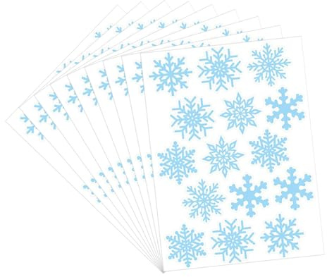 JIHUOO 20 Sheets Blue Snowflake Stickers - Self Adhesive Snowflakes Winter Window & Wall Stickers - Holiday Envelope Seals