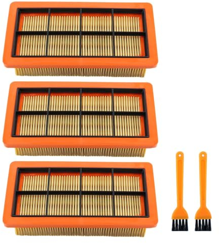 HURI Lot de 3 filtres d'aspirateur plissés plats pour Kärcher AD 2, AD 2 Battery, AD 4 Premium, AD 3 Premium, AD 3, AD 3.200, AD 3.000 Remplace 6.415-953.0