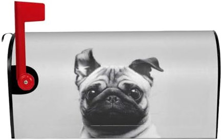 Der wasserdichte und sonnenfeste Briefkasten mit Mops-Motiv macht Ihren Briefkasten einzigartig