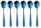 SBOMHS Esslöffel Müslilöffel 18/10 Edelstahl Suppenlöffel 6-stück Menülöffel länge 17,5CM Breit 4,5CM Tafellöffel Suppentassenlöffel für Porridge Dessertlöffel Soup Spoons (Blau)