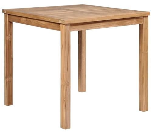 Gecheer Gartentisch 80x80x77 cm Massivholz Teak, Teak Esstisch für Innen-Außen, Familien und Freunde