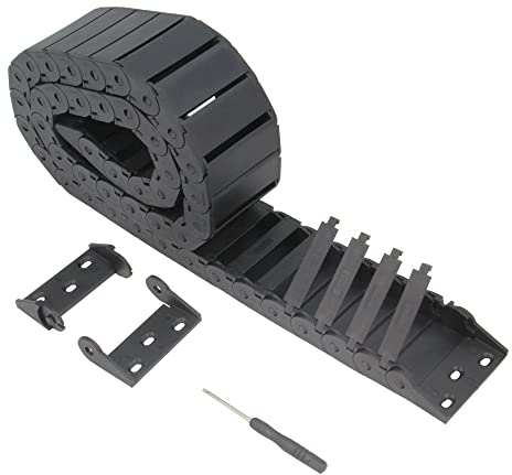 Yeebyee 1Meter Schleppkette Kabelträger 15x50mm innen Typ R28 Kabelkette Draht für 3D-Drucker und CNC-Maschinen Kommt mit einem Paar Endverbinder, Schraubendreher Werkzeug