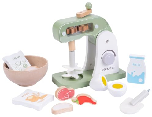 Dorjee- D3.006- Mixeur en Bois- Jouets en Bois- Jeux d'imitation Cuisine + 3 Ans - 12 pièces incluses