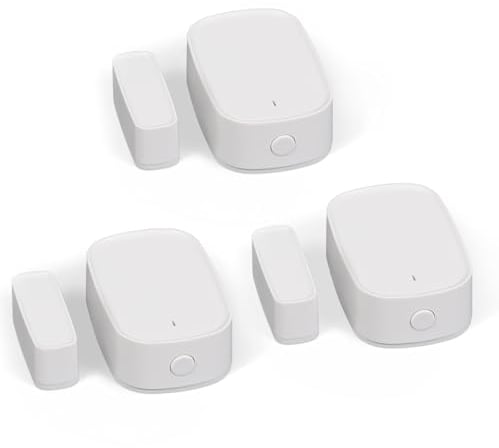 MOES Sensore Intelligente per Porte e Finestre, Rilevatore Wireless per Sistema di Allarme e Casa Intelligente, Compatibile Con App Smart Life e Alexa Google Home