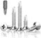 HXJDAM Lot de 140 vis autoperceuses - M4,2 x 45 mm - Vis autotaraudeuses - En acier inoxydable - Tête fraisée - Vis cruciformes - Vis à métal avec foret