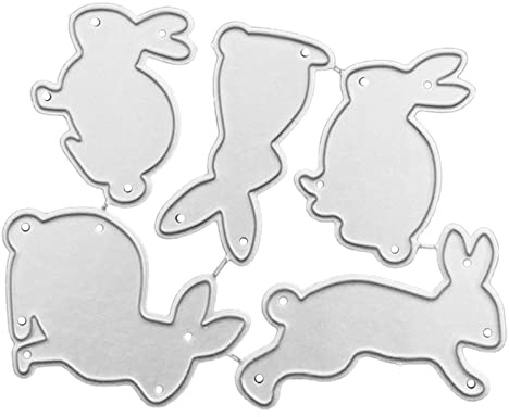 Metall-Stanzformen für Ostern, Tierkaninchen, Dekoration, Bastelmesser, Schablonen für Scrapbooking, niedliche Hasen, Metall-Stanzformen und Stempel für Kartenherstellung, Papier und Fotoalbum