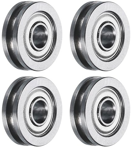 QUARKZMAN 4 styck kullager TU0310 U-spår-ledningslager 3x10x3mm U-spår-rulle (GCr15) Kromstållager för omledningsrullar