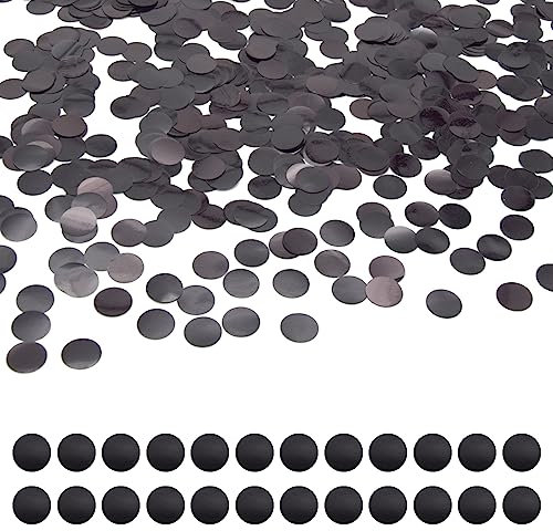 Yosawo 50g/1.76oz Konfetti Metallic 15mm Runde Pailletten Punkte Dot Streudeko Tisch Deko Foil Konfetti für Tischdekoration Geburtstag HochzeitDekoration(D/ZXY/Black)