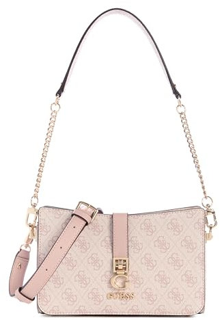 GUESS Zamira Top Zip Shoulder Bag Orchid Logo