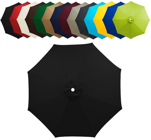 Parasol de repuesto para sombrilla de jardín de 2 m, impermeable, con 6 varillas y 8 varillas