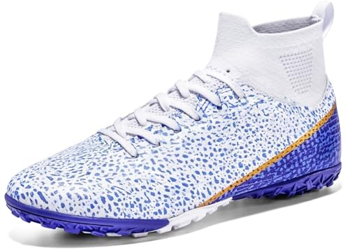 sudorun Kunstrasen Fussballschuhe Herren Turf Fußballschuhe Hallenschuhe Für Jungen High Top TF Trainingsschuhe Indoor (Dw,1126 TF Bai_45)