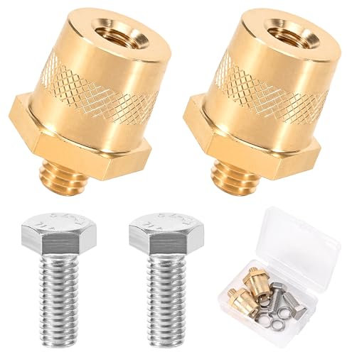 Peevisap Morsetti Batteria Auto, Terminale Batteria M8, Coppia di Adattatori per Batteria M8 Positivo e Negativo con Viti e Rondelle in Acciaio Inox, Terminali Positivo e Negativo della Batteria, Otto