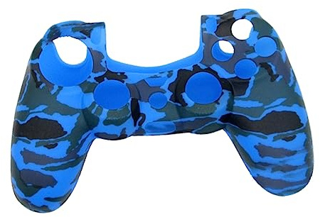 HOMSFOU Schutzhülle aus Silikon für 4 Controller, Blaues Tarnmuster | Controllergehäuse, Glatt und Angenehm, Waschbar, Passgenau für 4 Controller