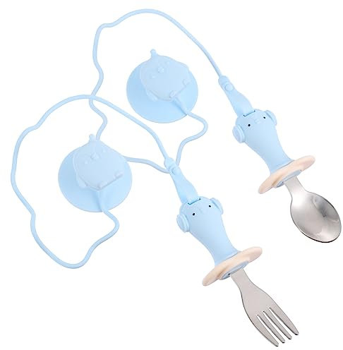 ibasenice 1 Ensemble De Cuillères Et Fourchettes D'Entraînement Pour Tout-Petits Couverts Pour Enfants Cuillères D'Entraînement Pour Nourrissons Fourchettes À Dîner Couverts