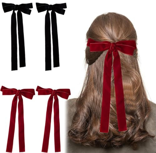 Fermagli Per Capelli Con Fiocco In Raso, Grandi Mollette per Capelli, Fermaglio Capelli Donna Elegante, Fiocchi per Capelli pon Chiusura Clip, per Ragazza