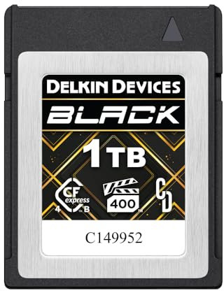 Delkin Devices Carte mémoire CFexpress™ type B 4.0 VPG400 - Performance haute vitesse pour photographie et vidéographie professionnelles (1 To) - Noir