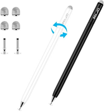 ELZO Tablet Stift für Alle Tablets, 2 in 1 Stylus Pen, 2er Pack Touchscreen Stift für Alle Tablets/Handys, Apple iPad, iPhone, Samsung, Surface, Lenovo, Xiaomi, Chromebook, Huawei Android iOS