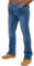 Pantalon Jeans Boot Cut Coupe Classique Coton Homme avec Jean Large EZ401 Bleu Clair 28W / 30L