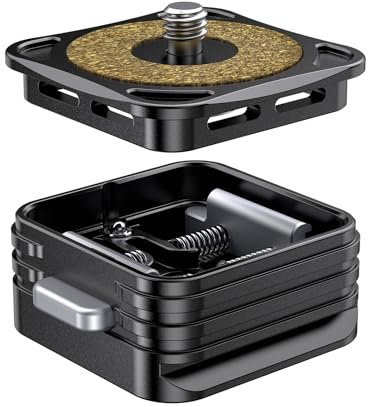 FUGASUN Quick Release Kit QR Plate,Quick Install and Remove Kit compatible with ARCA Interface,1/4”&3/8” Interface Support Camera Cage/stabilizer/Gimbal/Tripod