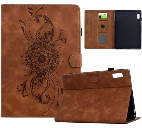 Funda para Lenovo Tab P11 2nd 11.5 Pulgadas TB-350FU/ TB-350XC - Funda de Cuero de Primera Calidad Smart Folio Case con Soporte y Billetera - Marrón