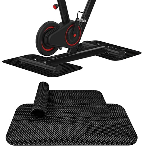 Capslpad Rutschfeste Heimtrainer-Matte, wendbare Trainingsmatte, schützender Bodenteppich für unter stationären Fahrrädern, Rudergerät, Stehpult (30 x 63,5 x 0,5 cm), 2 Stück