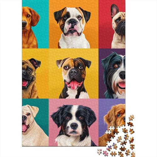 1000 Piece Dog Breeds Jigsaw Puzzles for Adult Teenagers Puzzle Jigsaws for Adults Educational Game Challenge Toy 1000pcs (38x26cm)