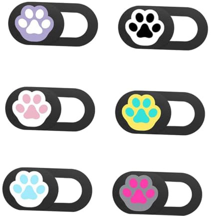 Hemobllo 6 Piezas Cubierta para Webcam con Diseño de Gato Protector Privacidad Anti- Compatible con Teléfonos Móviles Portátiles y Tablets