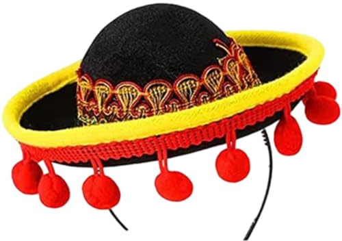 HiyyFloy Mexikanischer Mini-haarreif, Süßer Sombrero-haarreif, Mexikanischer Festival-Kopfschmuck, Bühnenaccessoires Für Partys