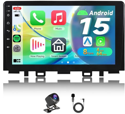 Android 15 Autoradio für Kia Sorento MK3 2014-2015, 4+64 GB, 9-Zoll-Bildschirm mit kabellosem CarPlay/Android Auto, DSP, GPS, Bluetooth 5.0, Multimedia-Tablet für Kia Rio/Stonic YB SC