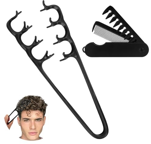 2 Pièces Peignes a Texture Homme, Peigne Coiffant Cheveux Boucles, Peigne Pince Grosse Dent Large, pour Lisser Les Volume Texturisant