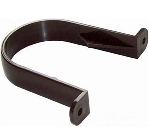 FLOPLAST 68mm Round Gutter Pipe Clip - Brown - Bag of 2