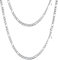 PROSTEEL Damen Herren Edelstahl glänzend Figarokette 4mm breit Halskette 1+3 Gliederkette 46cm/18 Kettelänge Hip Hop Modeschmuck Accessoire