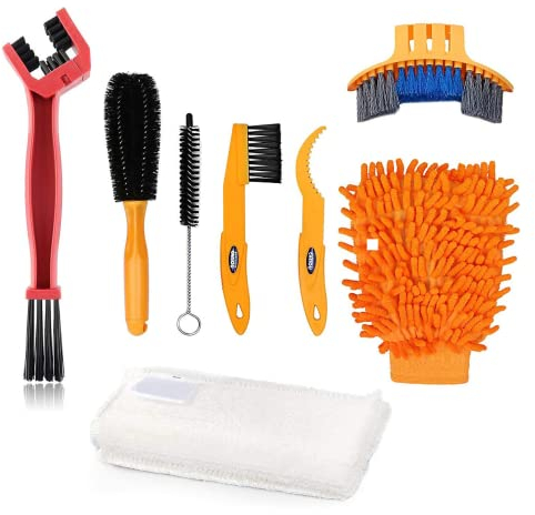 Oumers Bike Clean Brush Kit, Motorcycle Bike Chain Cleaning Tools Make Chain/Crank/Tire/Sprocket Bike Corner Stain Dirt Clean Durable/Practical fit All Bike