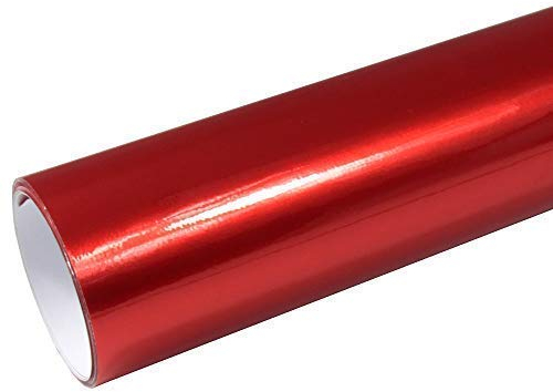 Rapid Teck® 8,55€/m² AutoFolie Serie z560 Candy Lipstick Red Hochglanz 1m x 1,52m Rot selbstklebende Premium Car Wrapping Glanz Folie mit Luftkanal