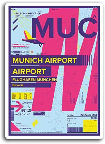 2 x 10 cm München Flughafen Deutschland Vinyl Aufkleber – Aufkleber Laptop Gepäck #19565 (10 cm hoch)