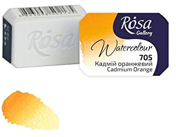 Professional Watercolour Paint, 2,5ml Half Pan, Gallery (Cadmium Orange)