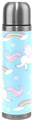 FANTAZIO Termo Termo Lindo Unicornio Estrellas Arco Iris Patrón Termo Botella Termo para Líquidos Calientes