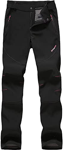 FLYGAGA Damen Outdoorhose Softshellhose Wanderhose Gefüttert Fleece atmungsaktiv Warm Wasserdicht Winddicht Winterhose Skihose Berghose Funktionshose Trekkinghose Funktionshose Herbst Winter