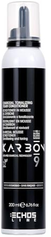 ECHOSLINE Karbon 9 Holzkohle Tonalisierender Schaum-Conditioner - No-Rinse Holzkohle-Mousse - 200 ml