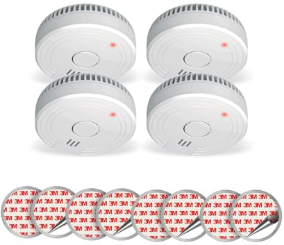 4er Set optische Rauchmelder DIN 14604 mit 1-Jahres Batterie & Magnethalterungen