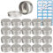 ZEOABSY 30 Pièces 80ml Pots en Aluminium Vide Rond Argent Petit Cosmétiques Pot Conteneurs for Fait Main Bougies Crème Baume Voyage, 5X Spatule, 2X Étiquettes