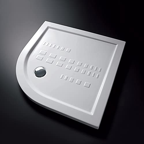 Yellowshop, Piatto Doccia Curvo ALTHEA ITO in Ceramica, 80x80x5,5 cm, Bianco Lucido