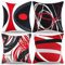RYBornament 4er Set Kissenbezug 40x40 Dekorative Kissenhülle Abstraktes Schwarz Rot Sofakissen Moderner Geometrischer Zierkissen Samt Quadrat Kissen für Sofa Home Dekor Wohnzimmer Schlafzimmer